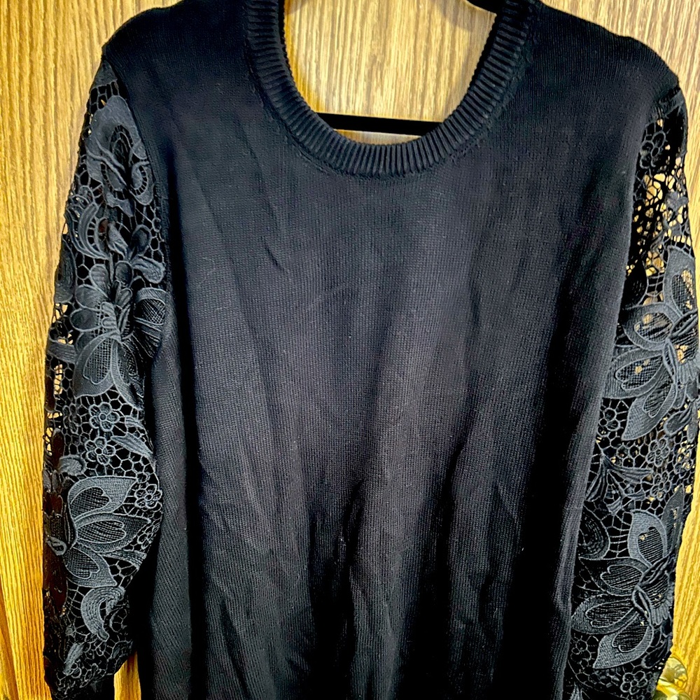 Torrid black lace sweater